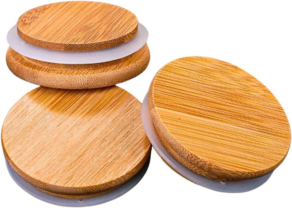Kit 2 Potes Herméticos de Vidro Borossilicato com Tampa de Bambu — 2 Litros