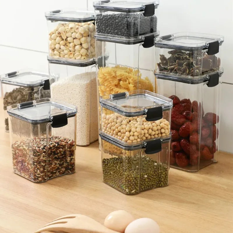 Kit 4 Potes Herméticos Empilháveis com Trava Dupla — Organização Minimalista