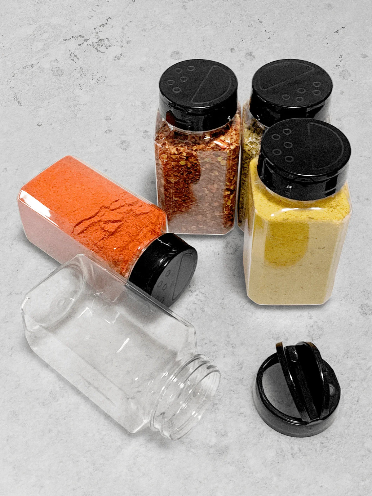 Kit 6 Porta-Temperos com Tampa Dosadora Dupla 220ml — Organização Clean