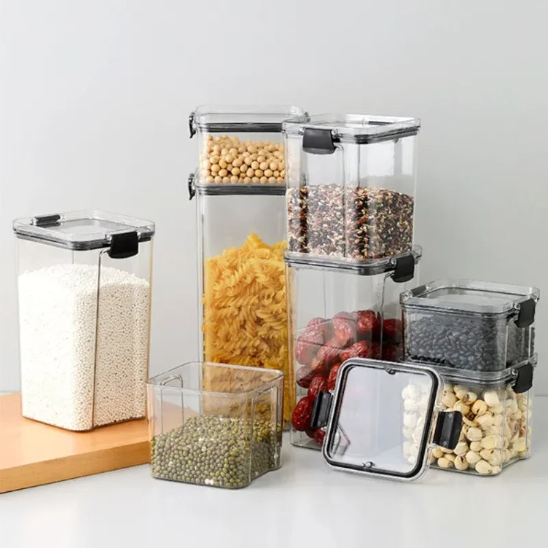 Kit 4 Potes Herméticos Empilháveis com Trava Dupla — Organização Minimalista