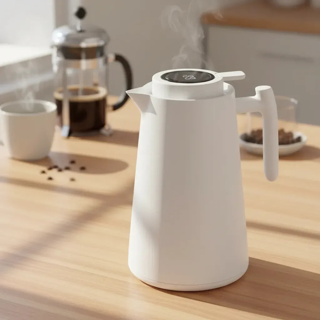 Garrafa Térmica Nórdica com Ampola de Vidro Duplo — Design Minimalista