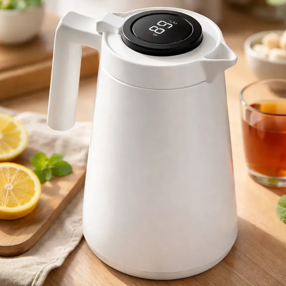 Garrafa Térmica Nórdica com Ampola de Vidro Duplo — Design Minimalista