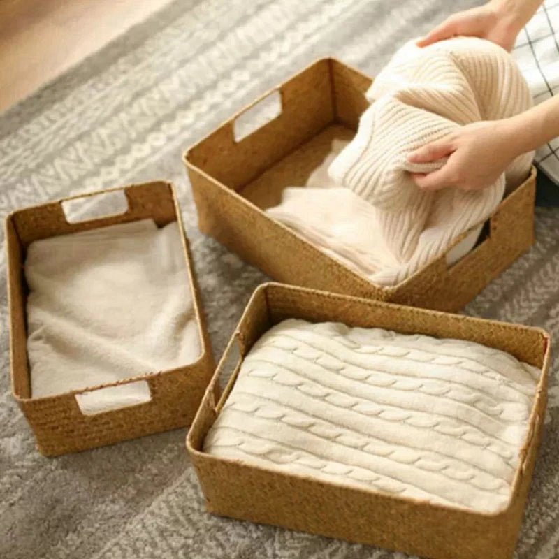 Cesto Organizador Artesanal em Fibra Natural Seagrass — Estética Orgânica