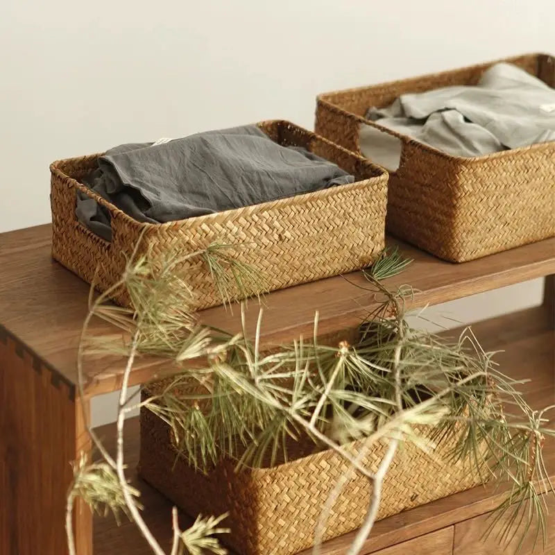 Cesto Organizador Artesanal em Fibra Natural Seagrass — Estética Orgânica