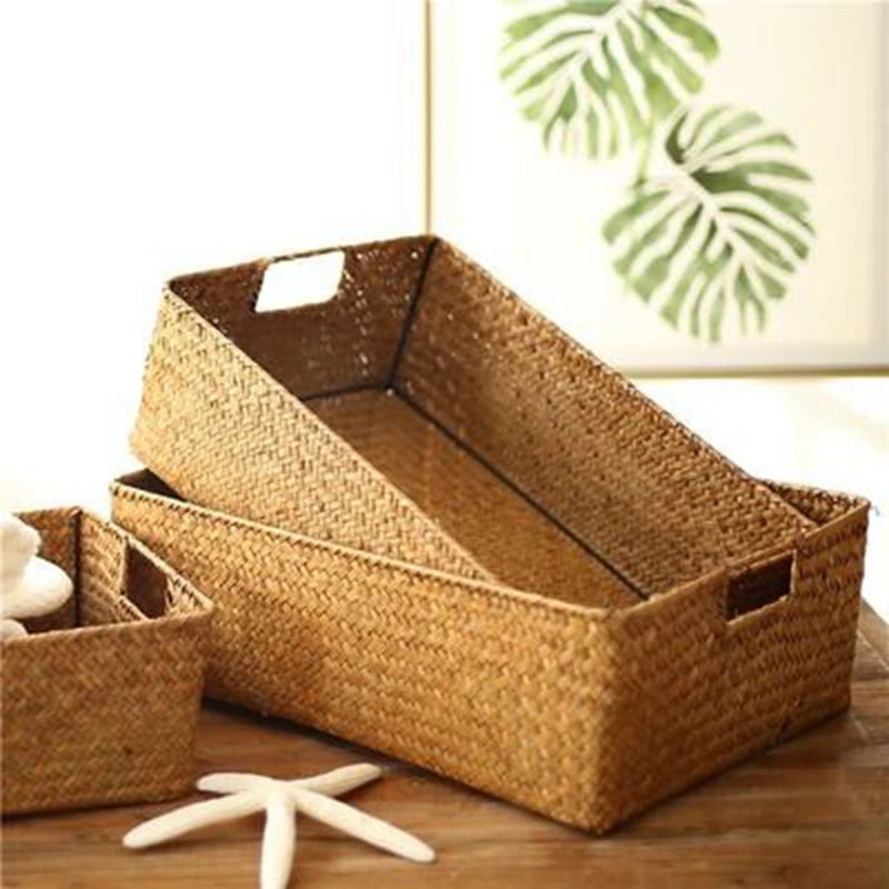 Cesto Organizador Artesanal em Fibra Natural Seagrass — Estética Orgânica