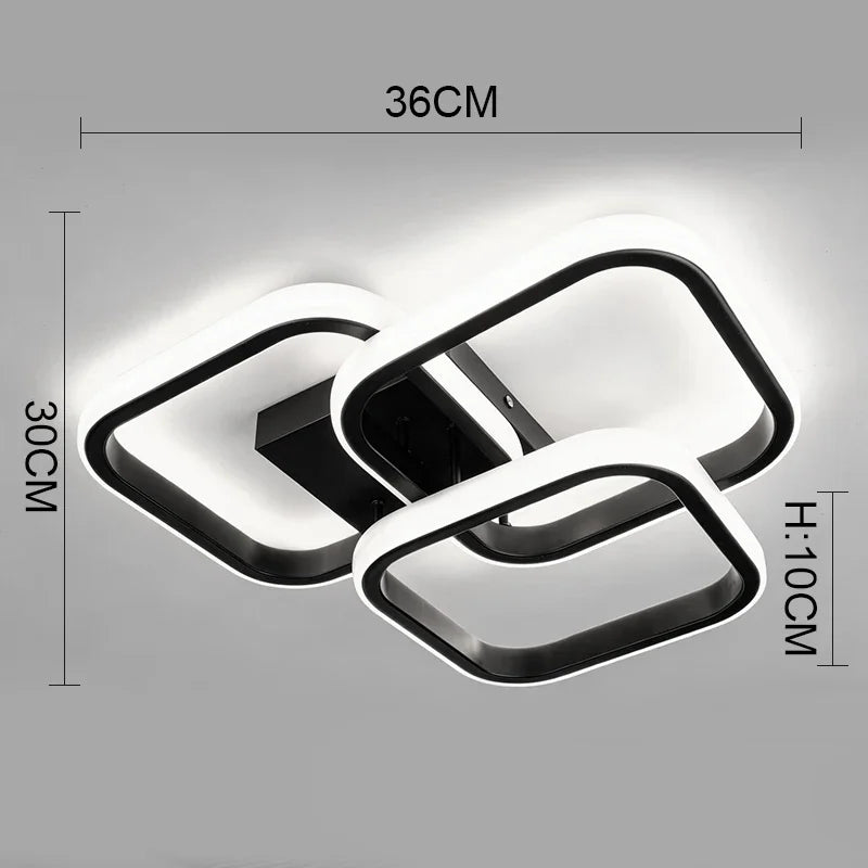 Plafon de Teto LED Moderno Antirreflexo — 3 Tons de Luz com Proteção Visual