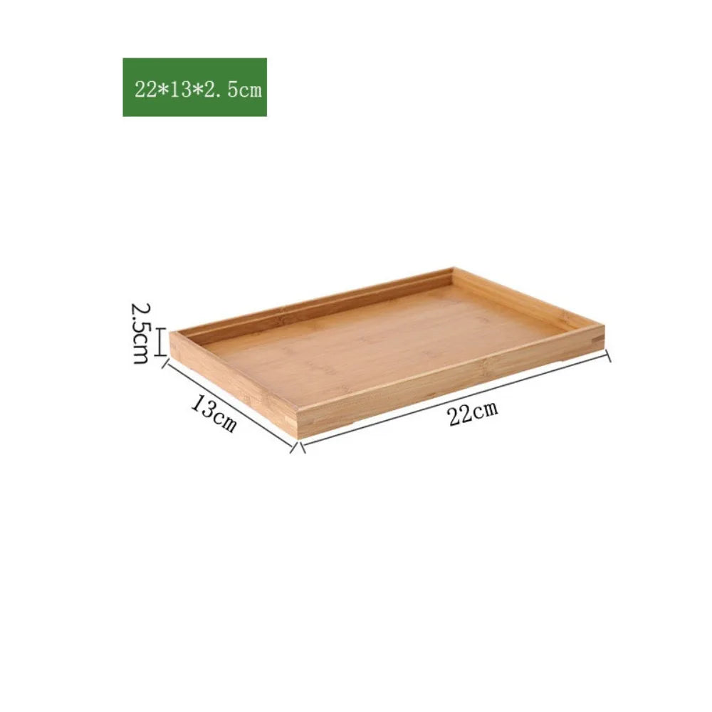 Bandeja Retangular em Bambu & Madeira Natural — Servir e Decorar