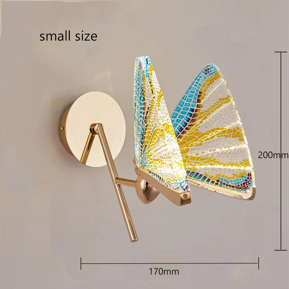Arandela de Parede Escultural Borboleta Nórdica em Acrílico & Metal LED