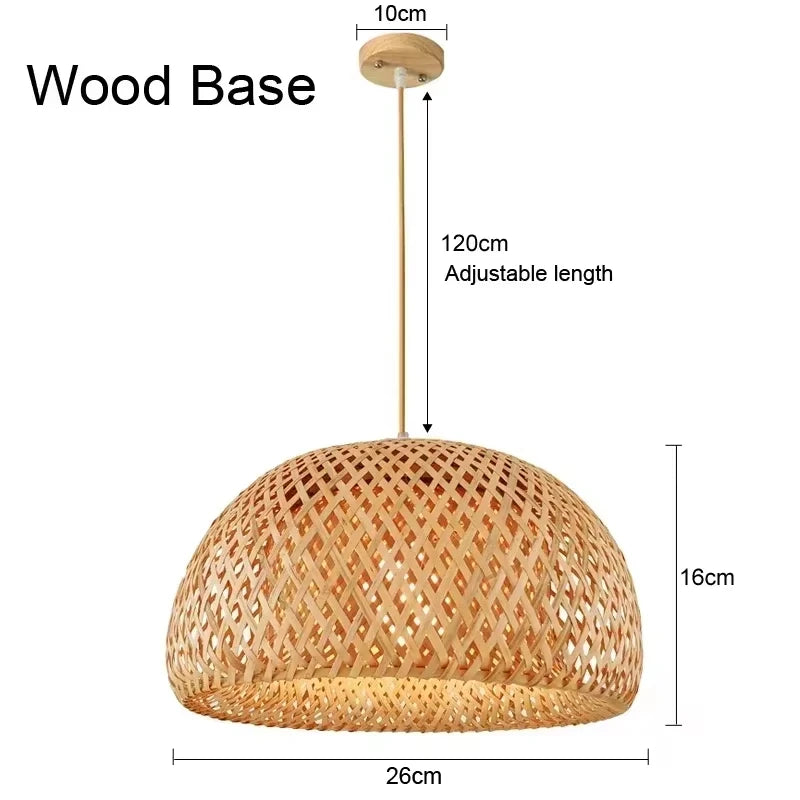 Luminária Pendente em Bambu Trançado à Mão — Estética Japandi & Boho