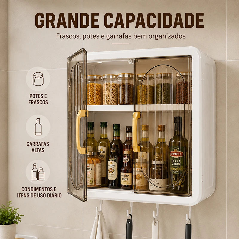 Armário Organizador de Parede com Portas Magnéticas — Design Clean