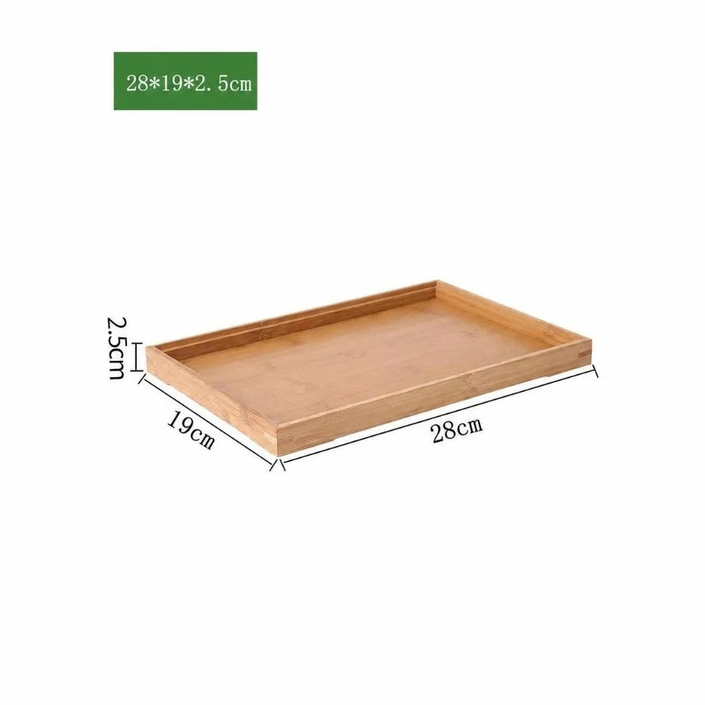 Bandeja Retangular em Bambu & Madeira Natural — Servir e Decorar
