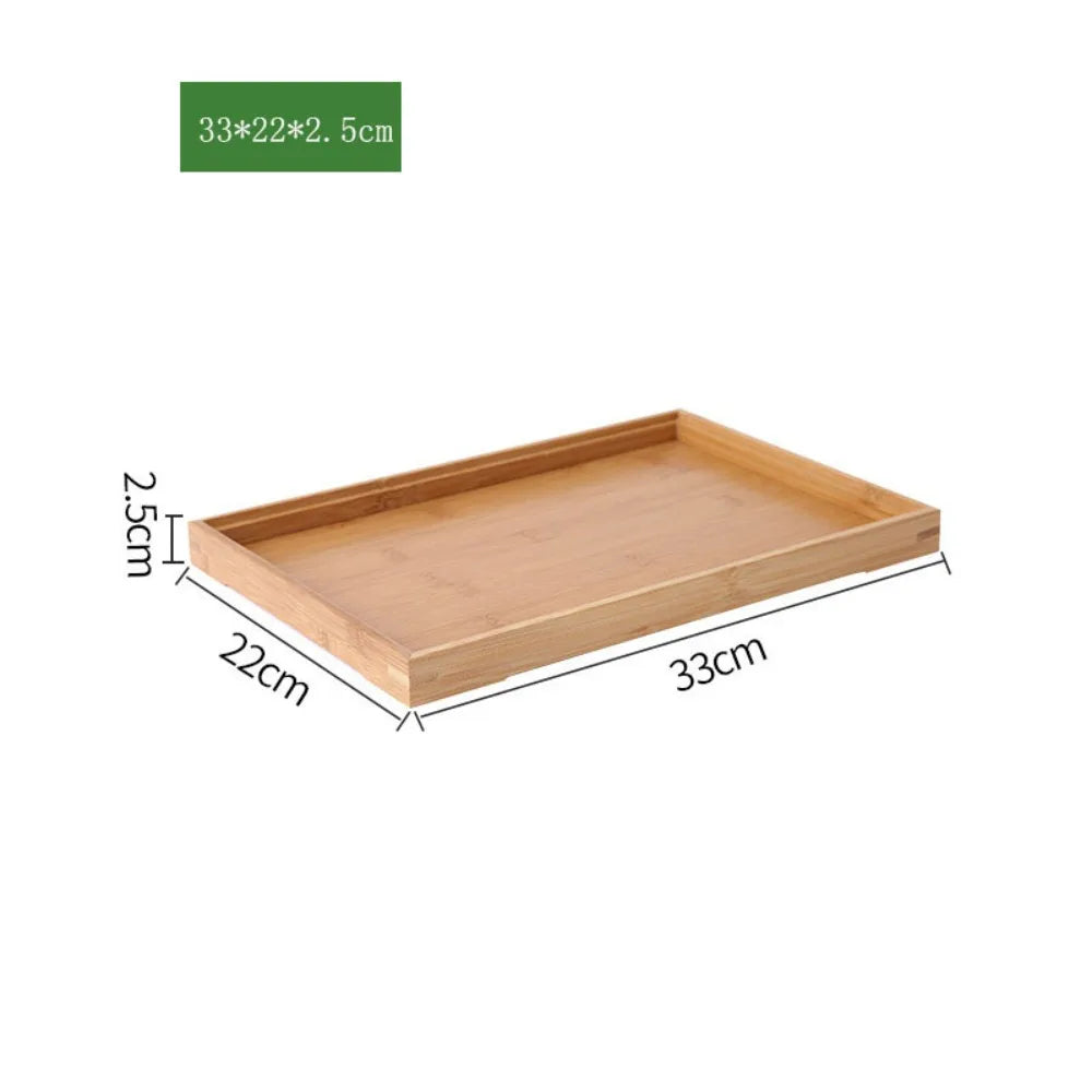Bandeja Retangular em Bambu & Madeira Natural — Servir e Decorar