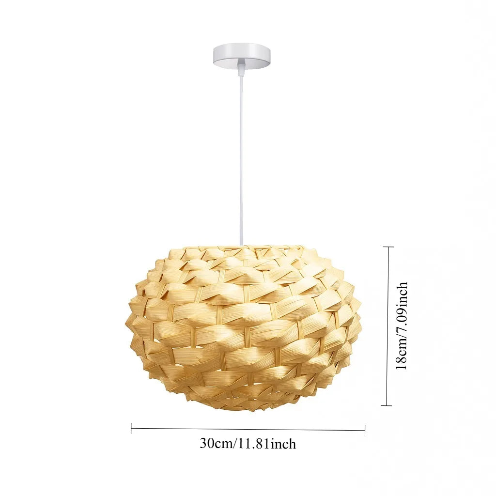 Luminária Pendente Artesanal em Bambu Natural — Design Orgânico Boho
