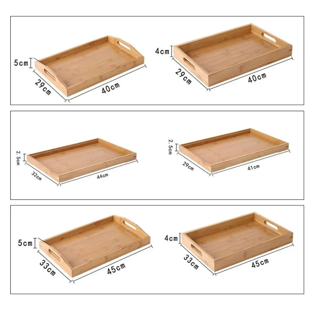 Bandeja Retangular em Bambu & Madeira Natural — Servir e Decorar
