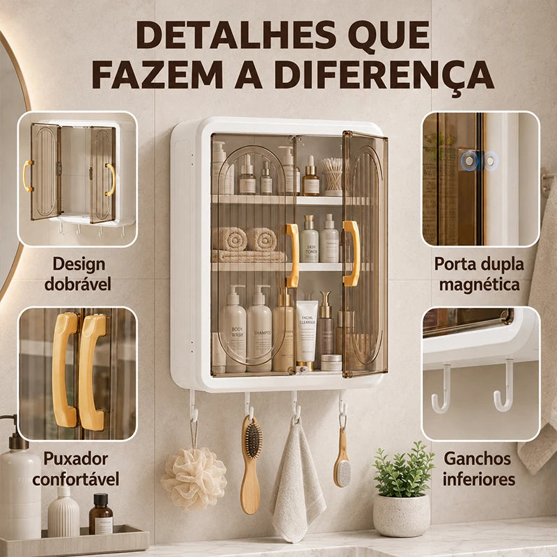 Armário Organizador de Parede com Portas Magnéticas — Design Clean