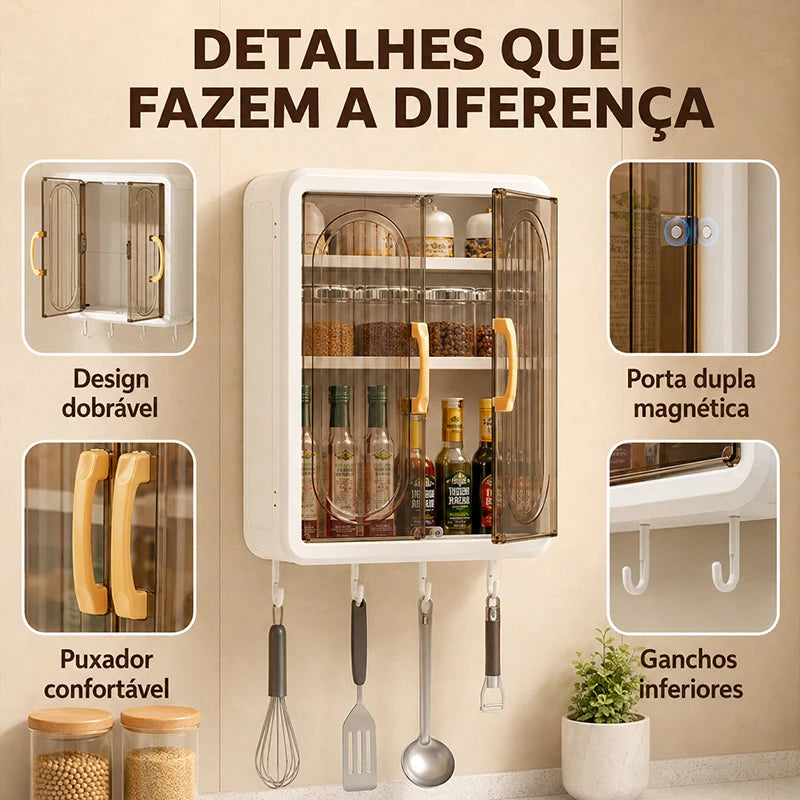 Armário Organizador de Parede com Portas Magnéticas — Design Clean
