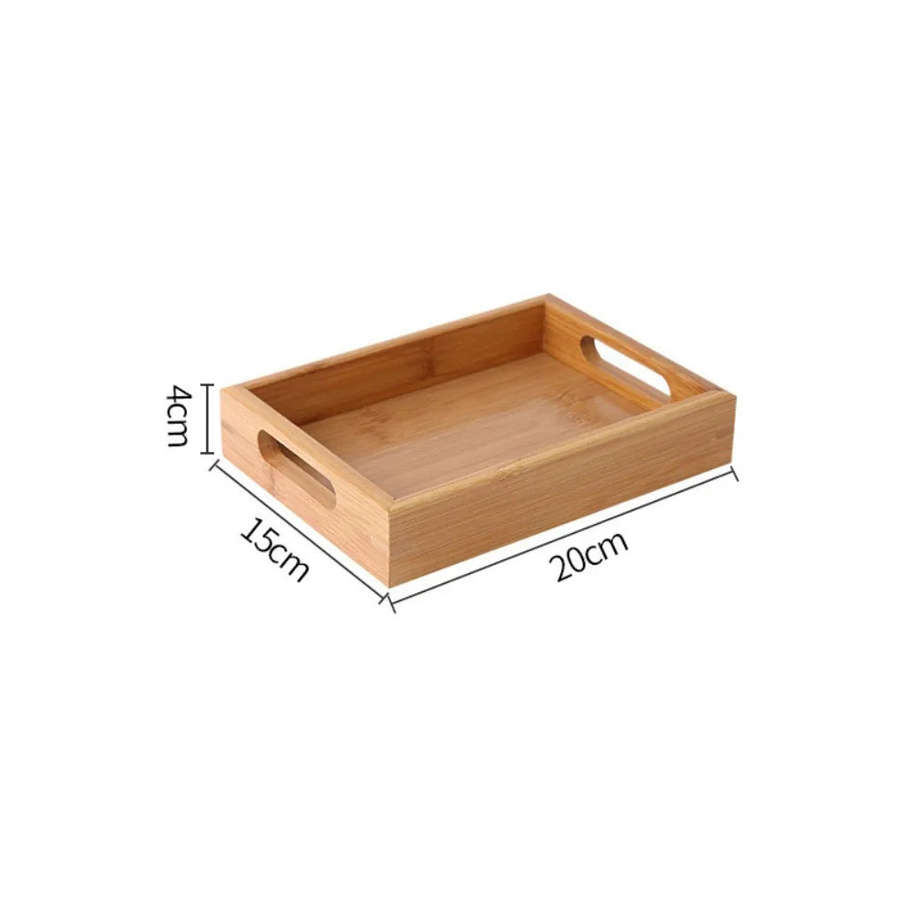 Bandeja Retangular em Bambu & Madeira Natural — Servir e Decorar