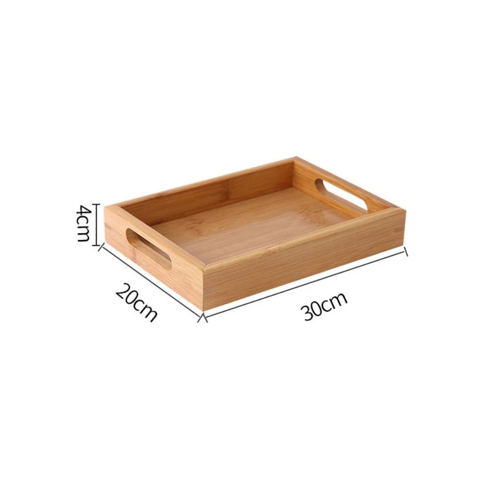 Bandeja Retangular em Bambu & Madeira Natural — Servir e Decorar