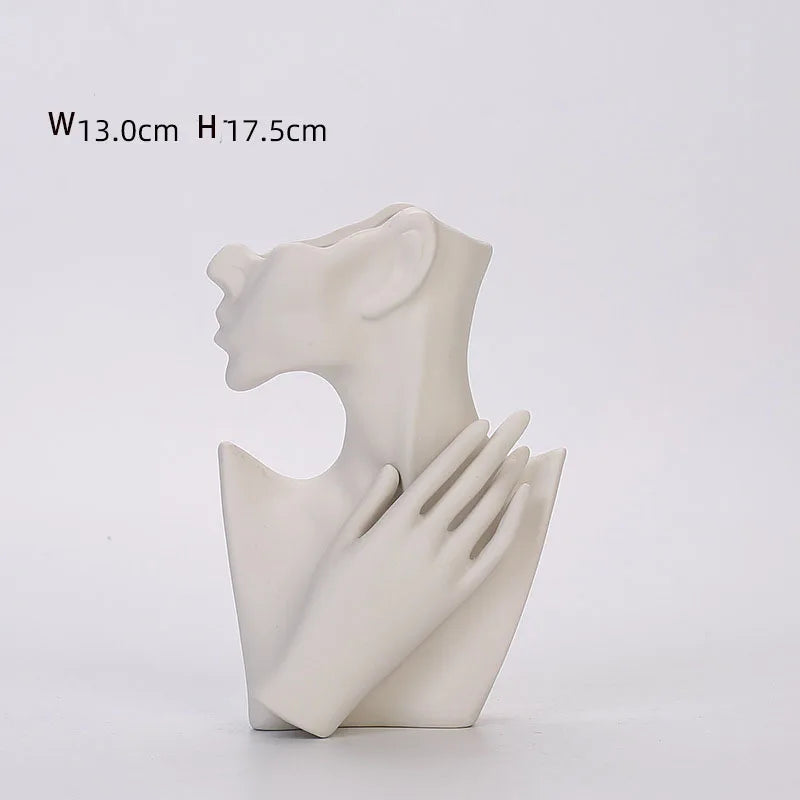 Vaso Escultural Busto Silhueta Humana em Cerâmica Fosca — Arte Nórdica