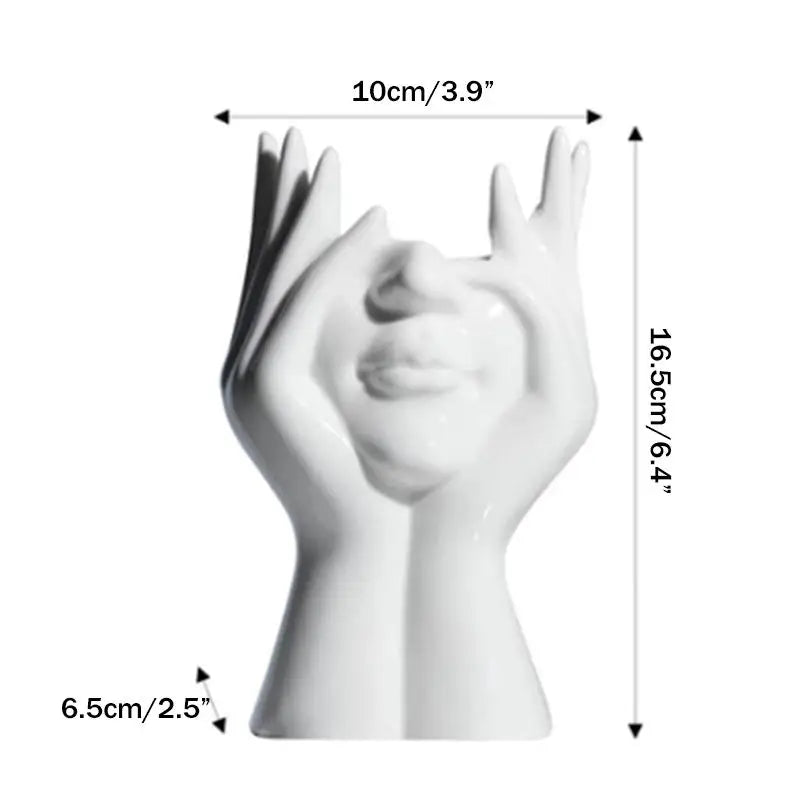 Mini Vaso e Organizador Escultural Rosto Artístico — Design Moderno