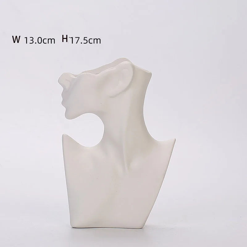 Vaso Escultural Busto Silhueta Humana em Cerâmica Fosca — Arte Nórdica