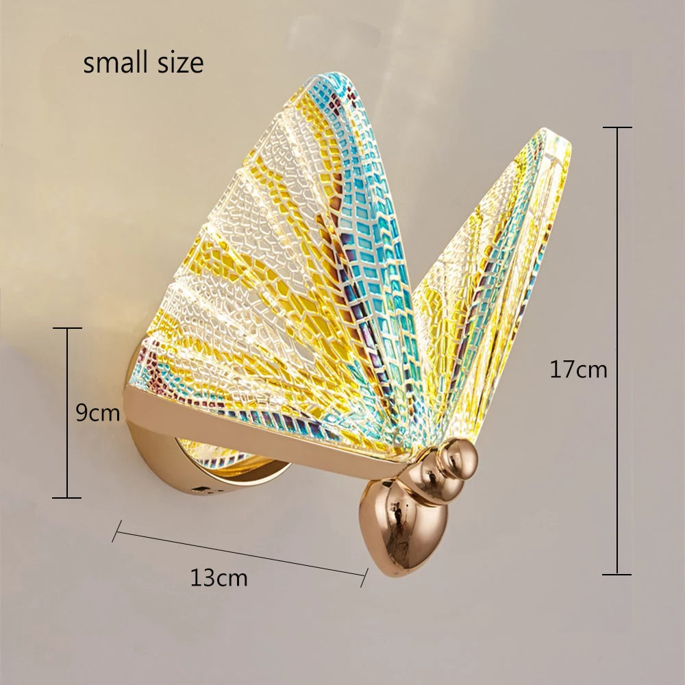 Arandela de Parede Escultural Borboleta Nórdica em Acrílico & Metal LED