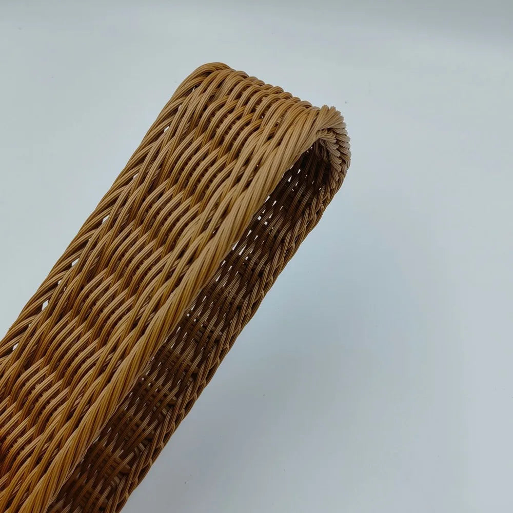 Cesto Bandeja Trançado Estilo Rattan — Mesa Posta & Organização