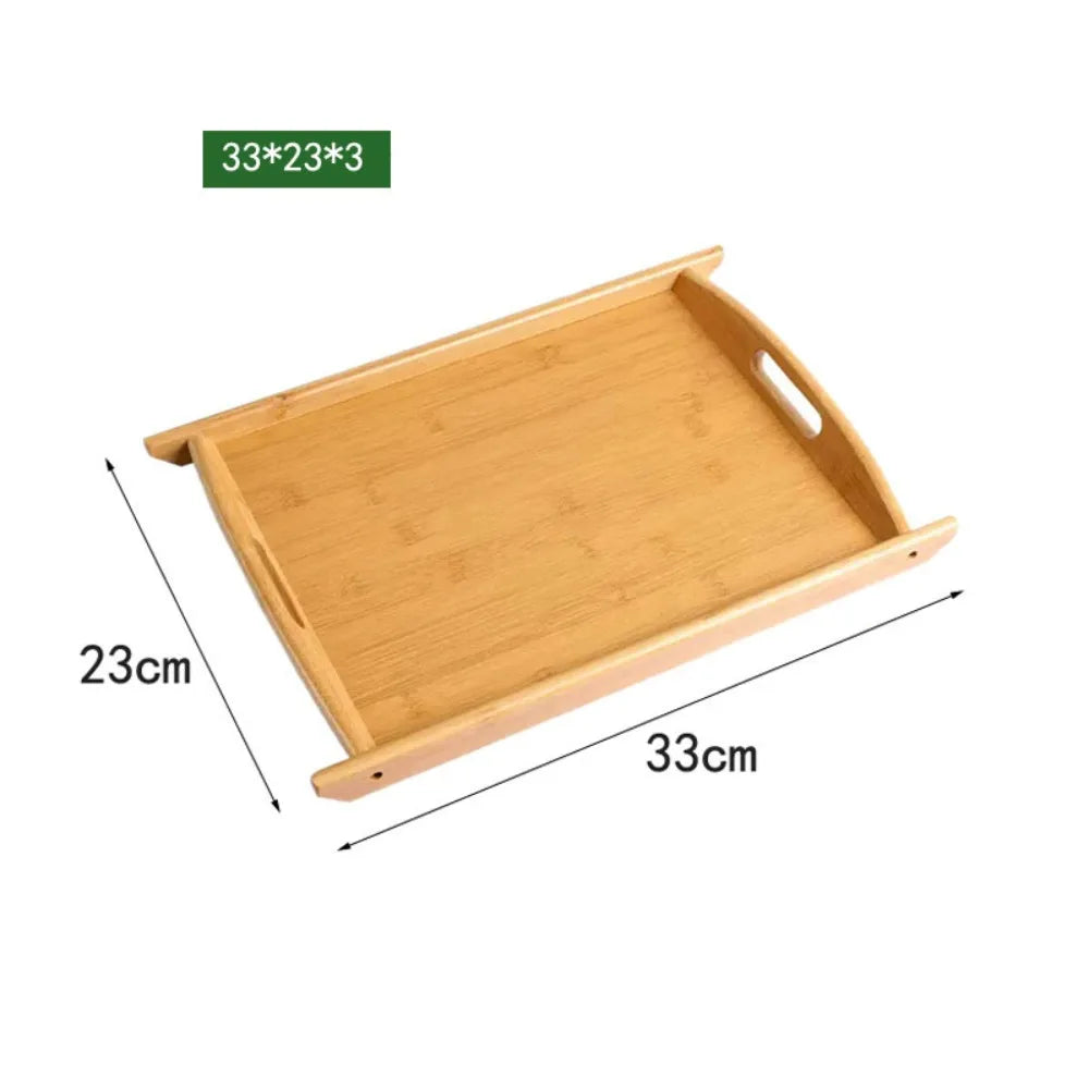 Bandeja Retangular em Bambu & Madeira Natural — Servir e Decorar