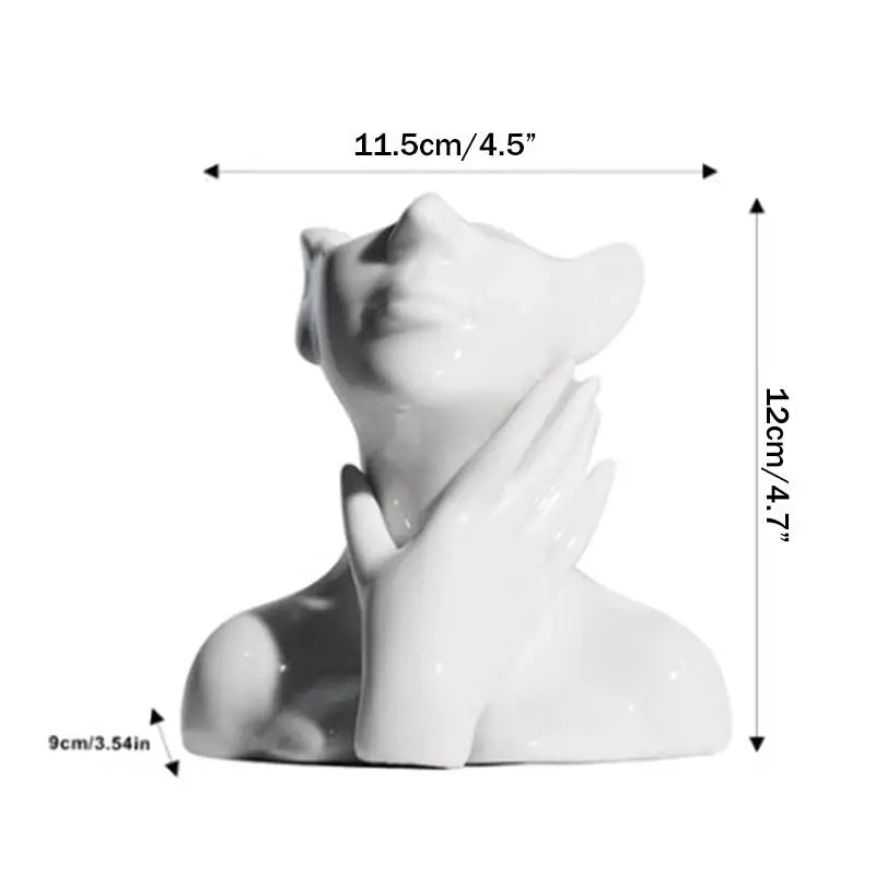 Mini Vaso e Organizador Escultural Rosto Artístico — Design Moderno