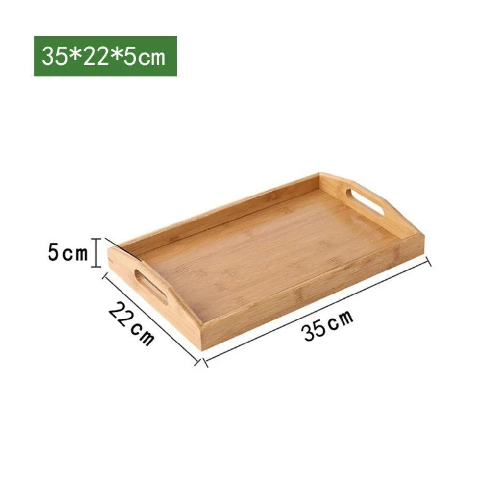 Bandeja Retangular em Bambu & Madeira Natural — Servir e Decorar
