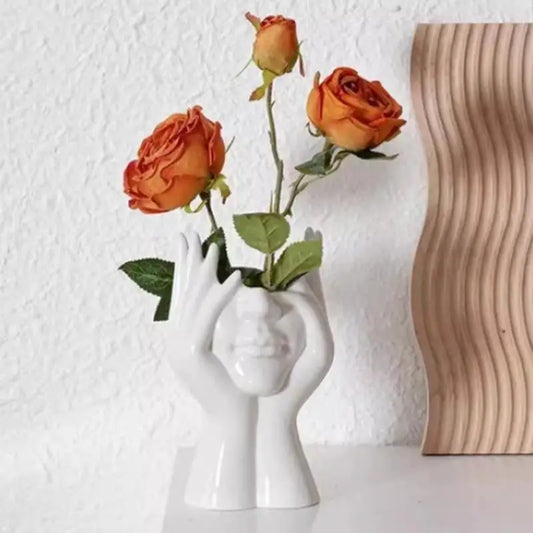 Mini Vaso e Organizador Escultural Rosto Artístico — Design Moderno