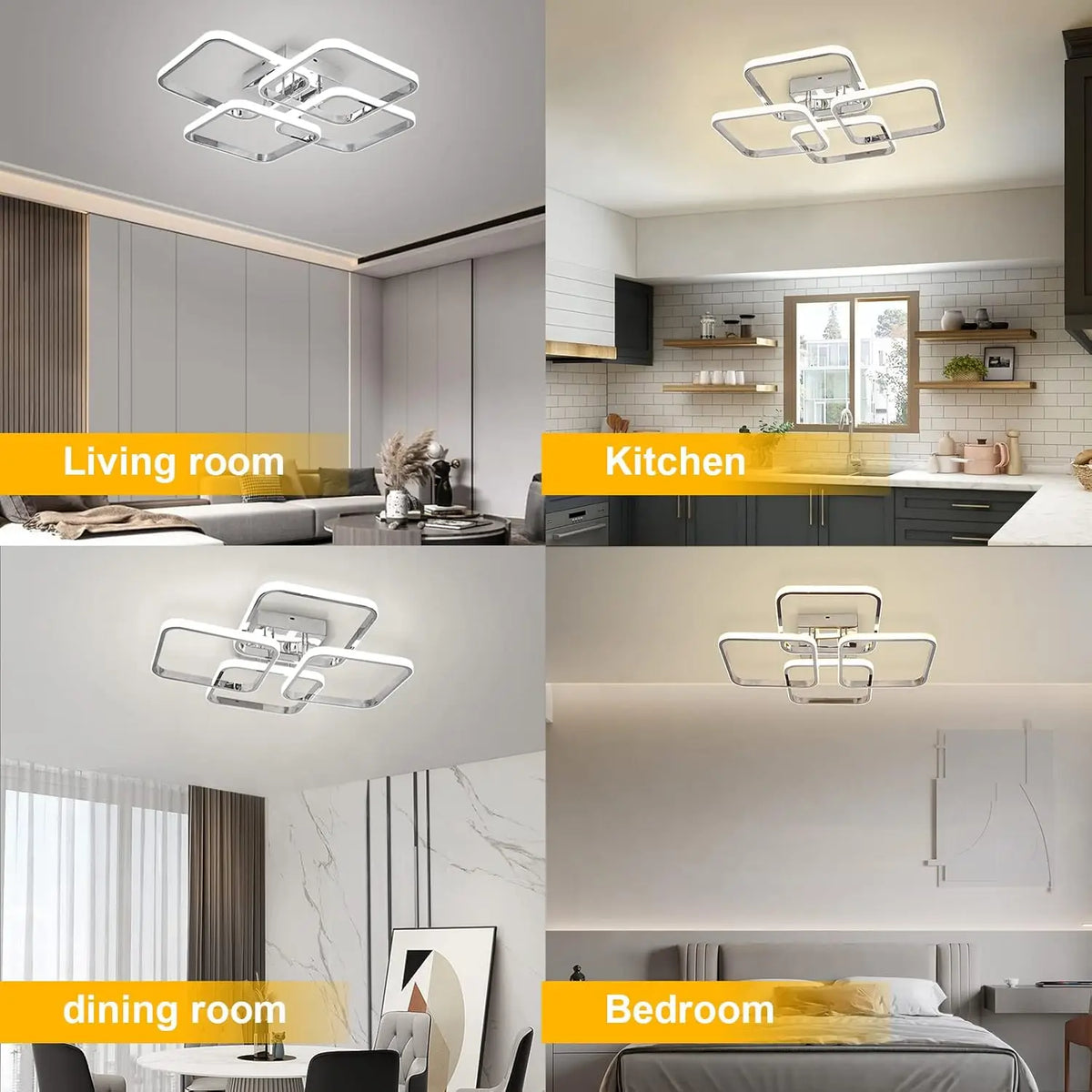 Plafon de Teto LED Moderno Antirreflexo — 3 Tons de Luz com Proteção Visual