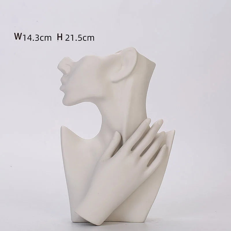 Vaso Escultural Busto Silhueta Humana em Cerâmica Fosca — Arte Nórdica