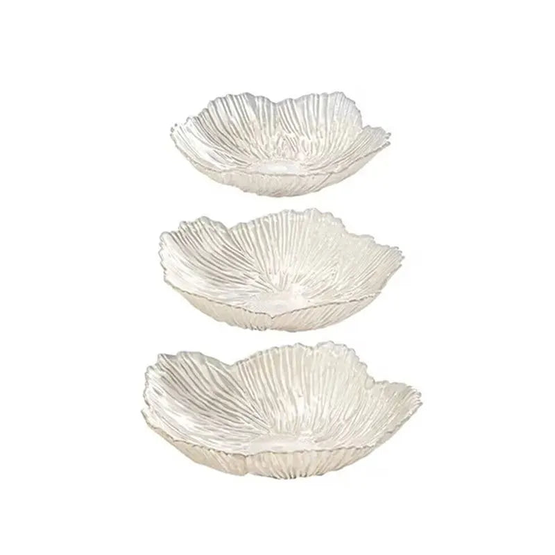 Centro de Mesa e Fruteira Flor em Cristal Translúcido — Design Nórdico