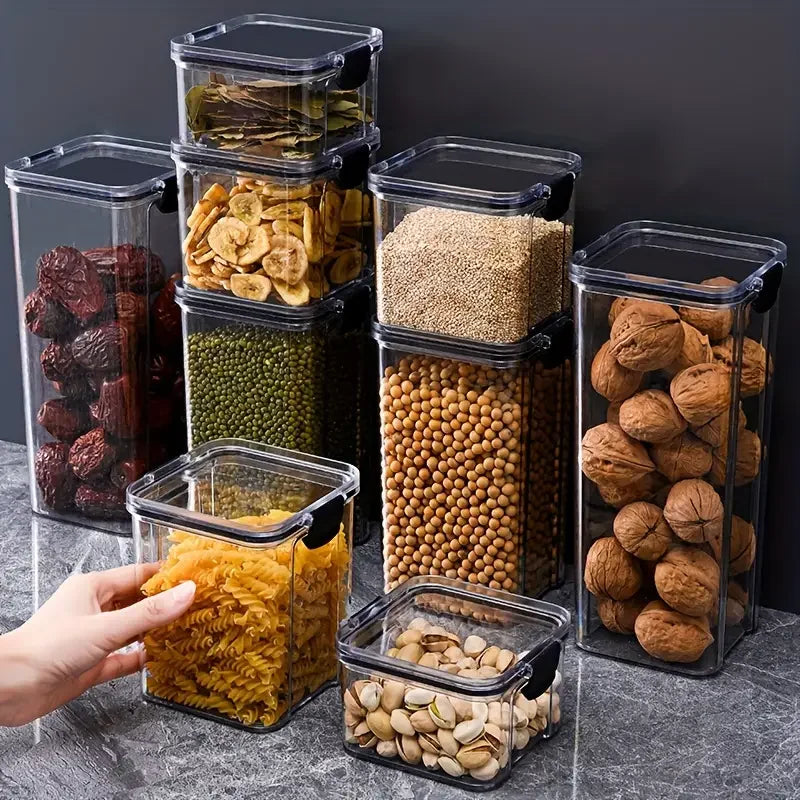 Kit 4 Potes Herméticos Empilháveis com Trava Dupla — Organização Minimalista