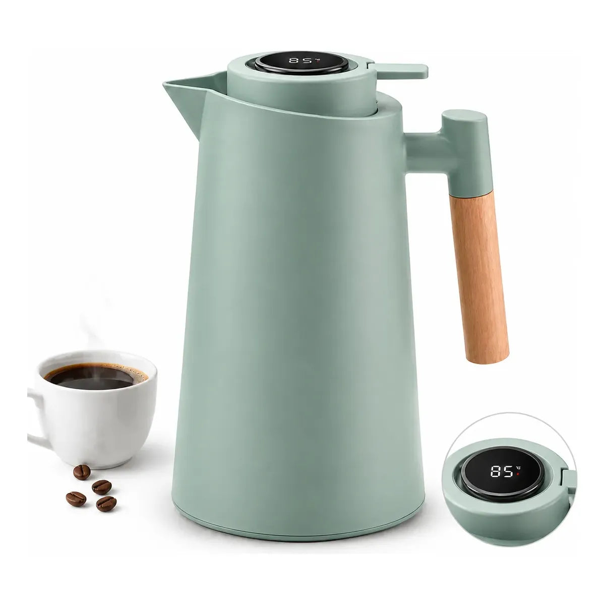 Garrafa Térmica Nórdica com Ampola de Vidro Duplo — Design Minimalista