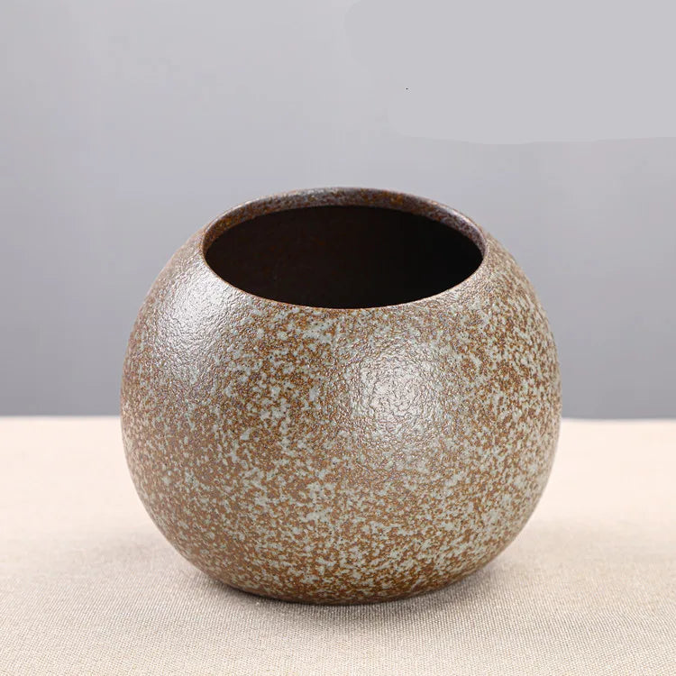 Vaso Cerâmico Rústico Oriental para Plantas e Hidroponia — Arte Zen