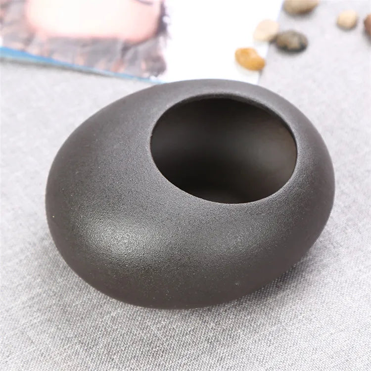 Vaso Cerâmico Rústico Oriental para Plantas e Hidroponia — Arte Zen