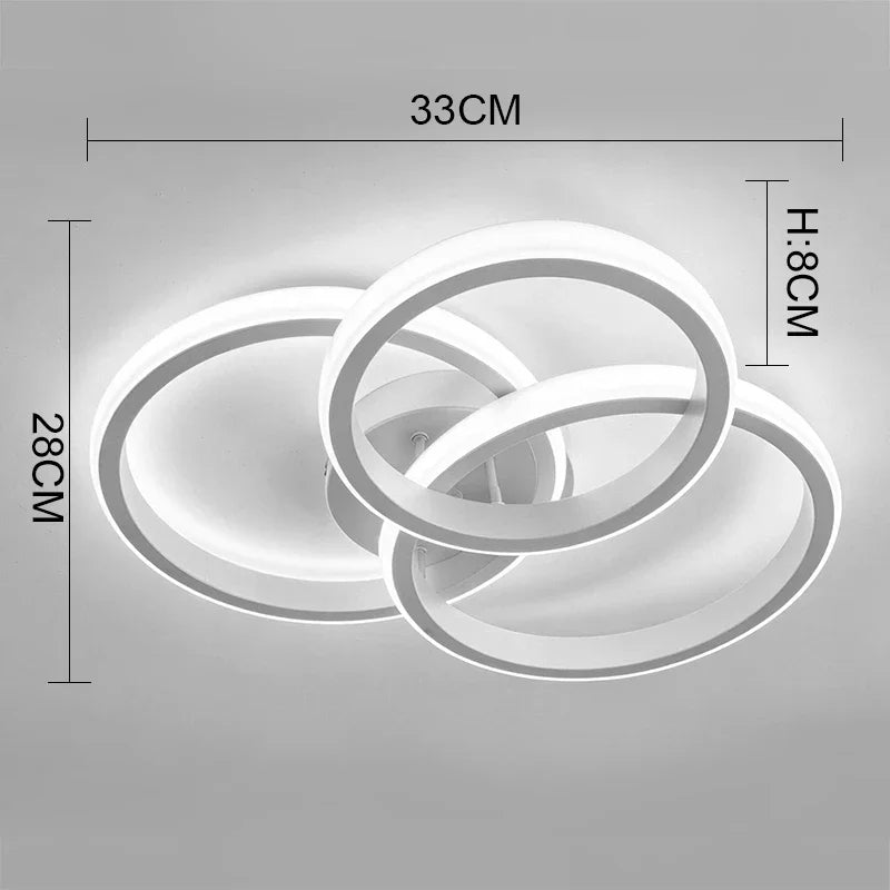 Plafon de Teto LED Moderno Antirreflexo — 3 Tons de Luz com Proteção Visual
