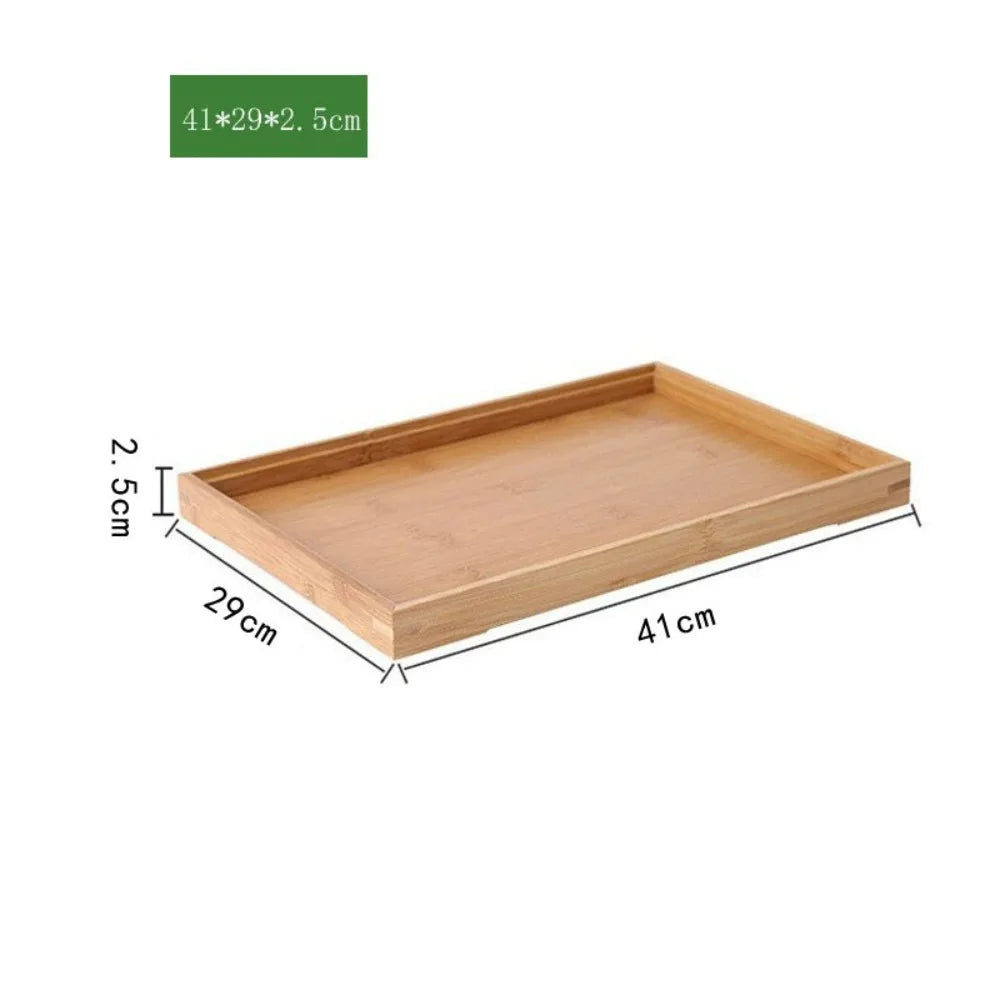 Bandeja Retangular em Bambu & Madeira Natural — Servir e Decorar
