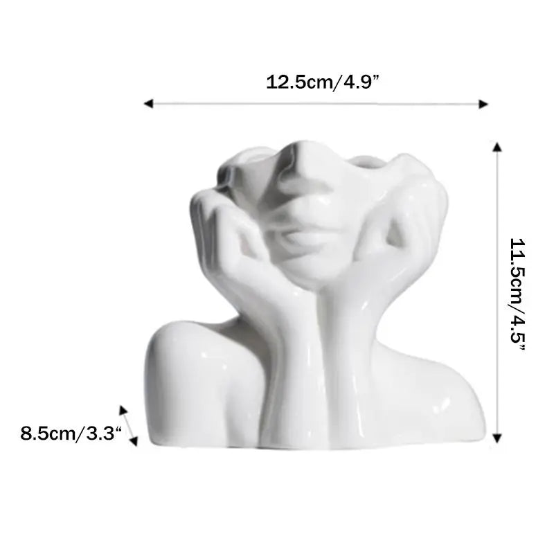 Mini Vaso e Organizador Escultural Rosto Artístico — Design Moderno