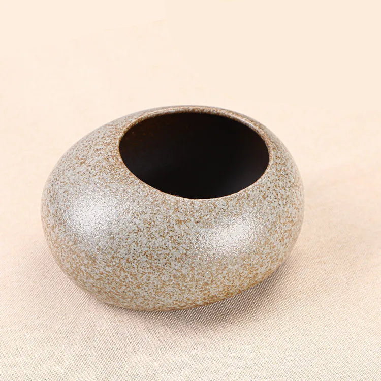 Vaso Cerâmico Rústico Oriental para Plantas e Hidroponia — Arte Zen