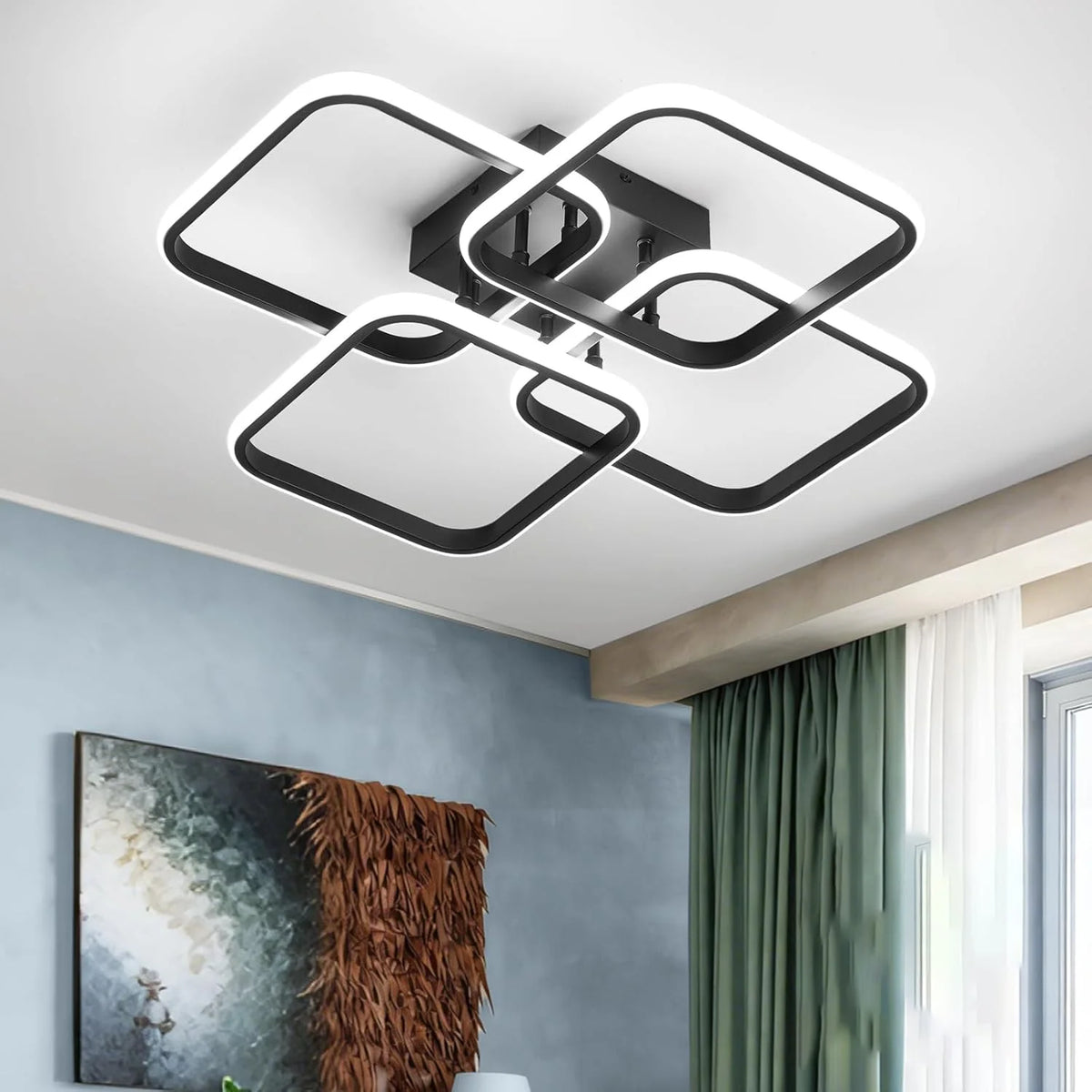 Plafon de Teto LED Moderno Antirreflexo — 3 Tons de Luz com Proteção Visual