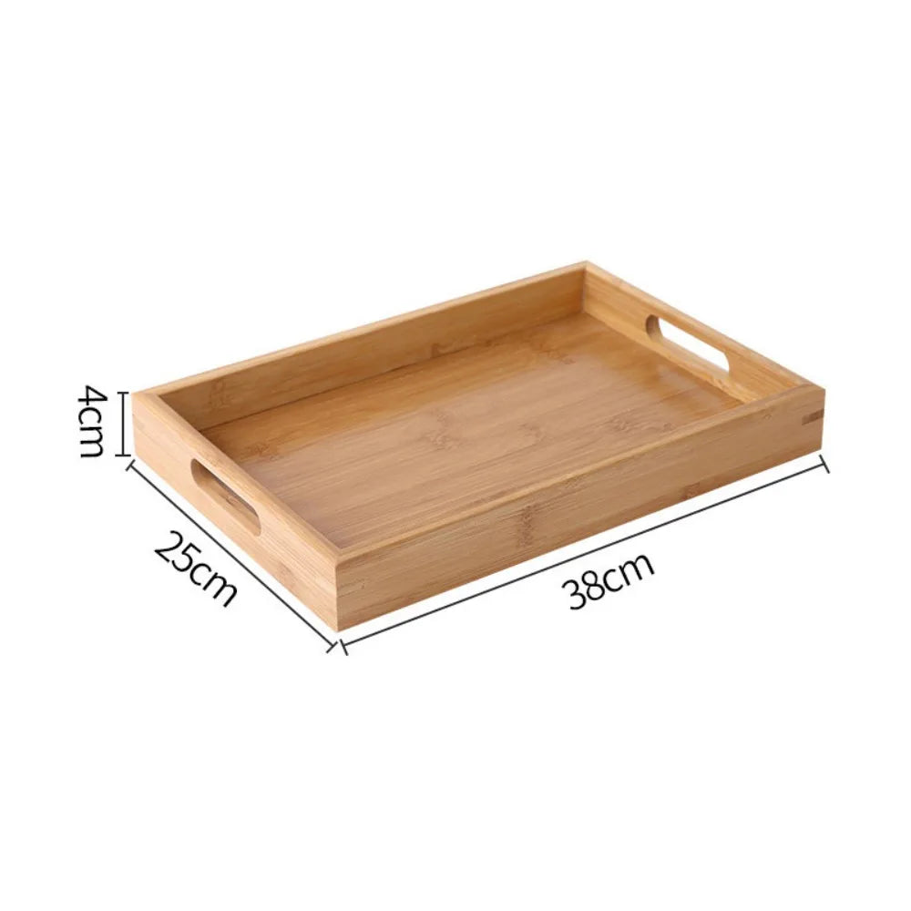Bandeja Retangular em Bambu & Madeira Natural — Servir e Decorar