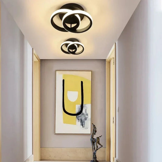 Plafon LED de Teto Geométrico Minimalista — Iluminação em 3 Tons