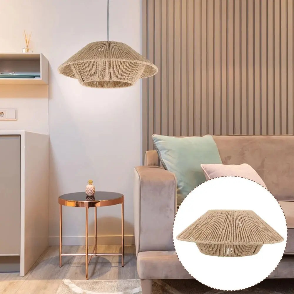 Cúpula Pendente Trançada à Mão Estilo Rattan — Design Wabi-Sabi