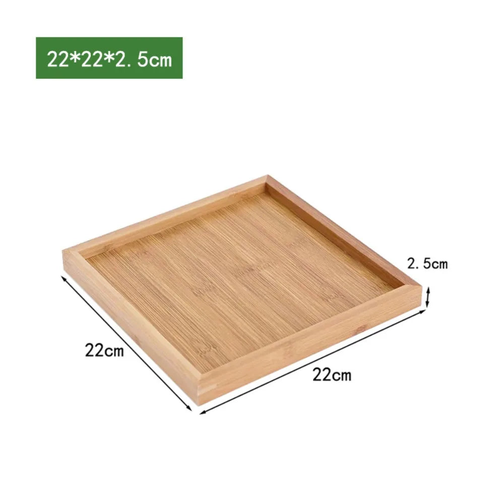 Bandeja Retangular em Bambu & Madeira Natural — Servir e Decorar