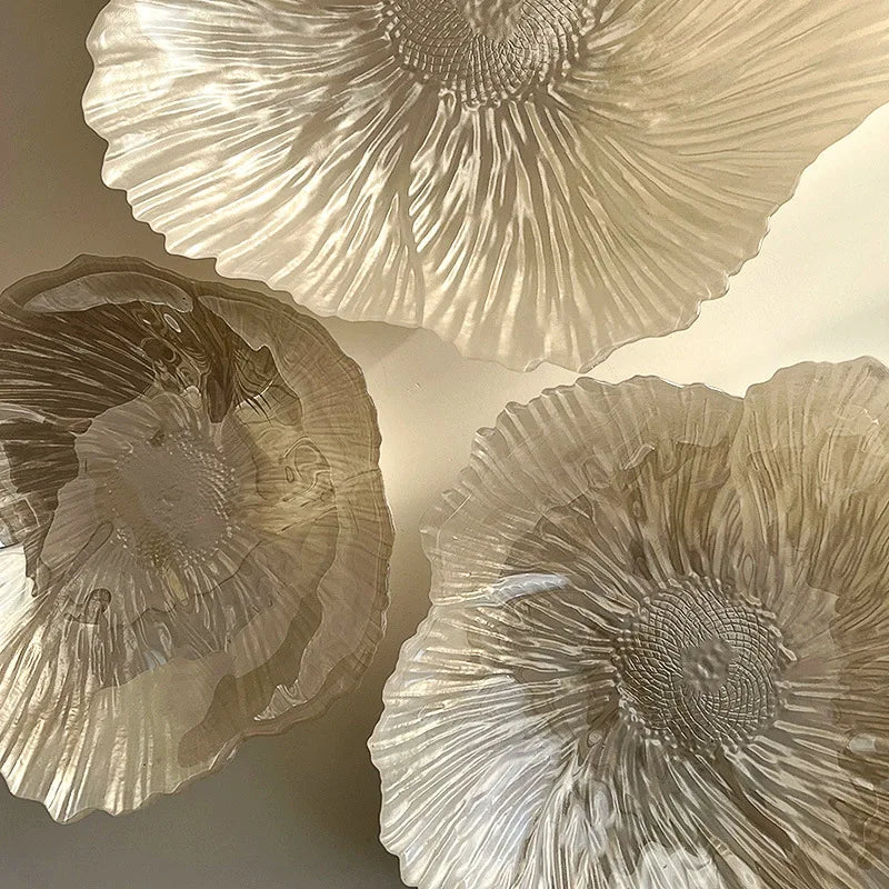 Centro de Mesa e Fruteira Flor em Cristal Translúcido — Design Nórdico
