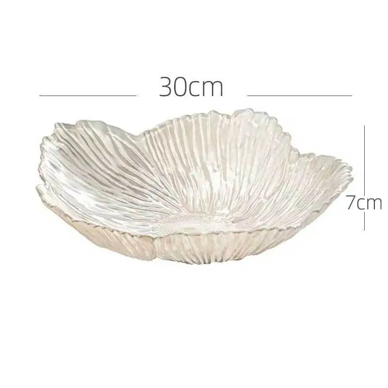 Centro de Mesa e Fruteira Flor em Cristal Translúcido — Design Nórdico