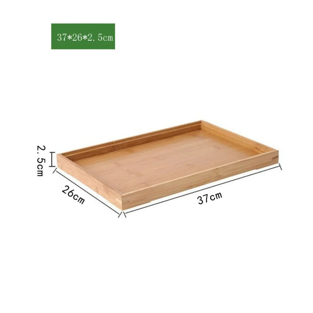 Bandeja Retangular em Bambu & Madeira Natural — Servir e Decorar
